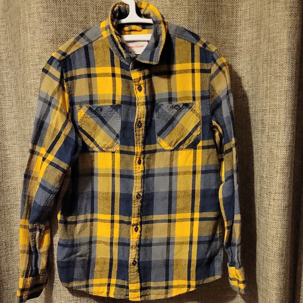 Ultimate Flannel Yellow and Blue Plaid Shirt